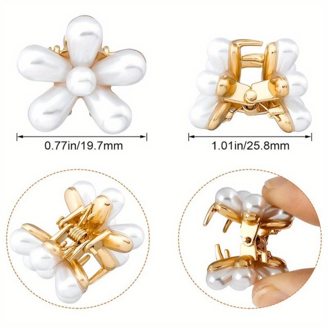 Komplet 10 mini sponk za lase z rožicami