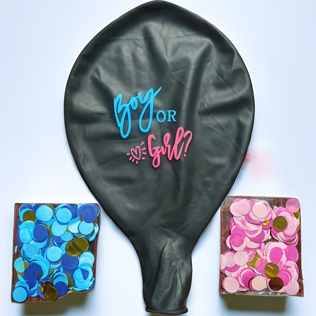 Balon s konfeti za razkritje spola 2 barvi