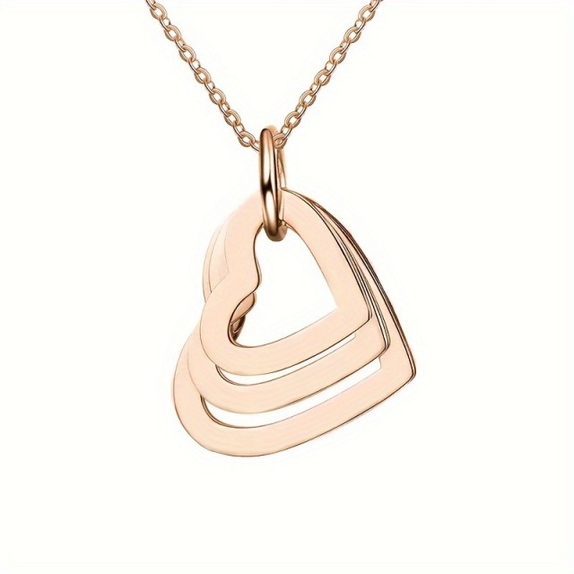 Personalizirana ogrlica s tremi srci in gravuro po vaši želji