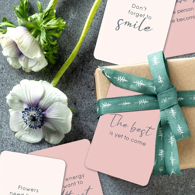 30 kosov Inspiracijskih Kartic z Afirmacijami - Pastelno Rožnate Motivacijske Kartice 