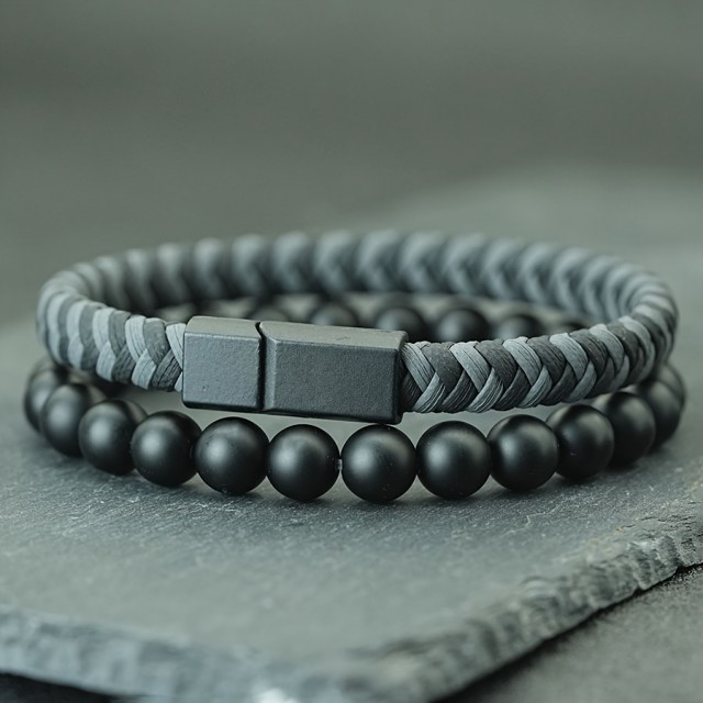 Dvodelni komplet moških zapestnic več barv na voljo 