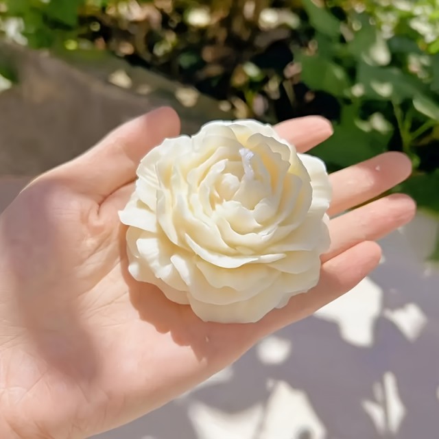 Komplet 3 silikonskih modelov za sveče ali mila v obliki peonije 