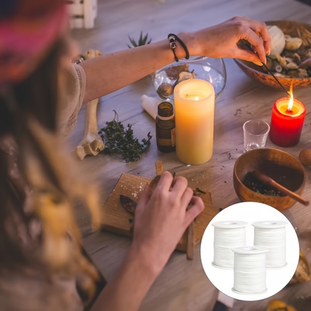 Bombažni stenj za sveče v kolutu 183m