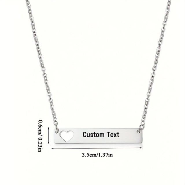 Personalizirana ogrlica z izrezanim srcem in gravuro po želji