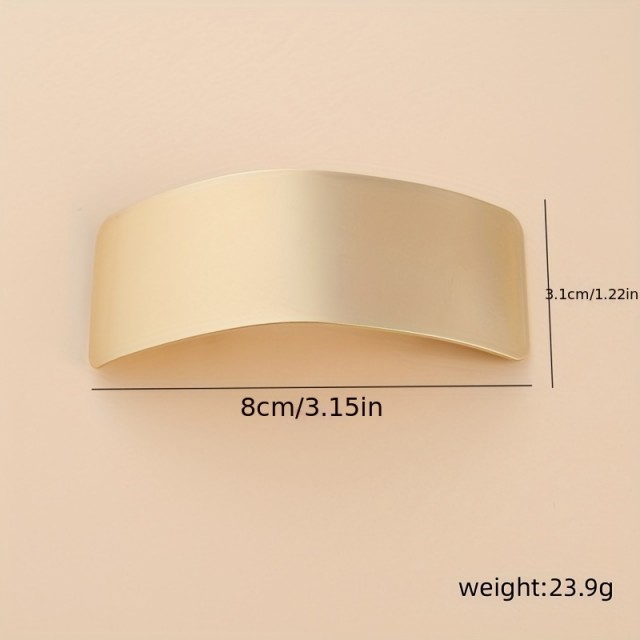 Elegantna široka pravokotna kovinska sponka za lase