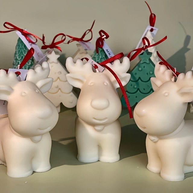 Komplet 2 silikonskih kalupov jelenček in snežak