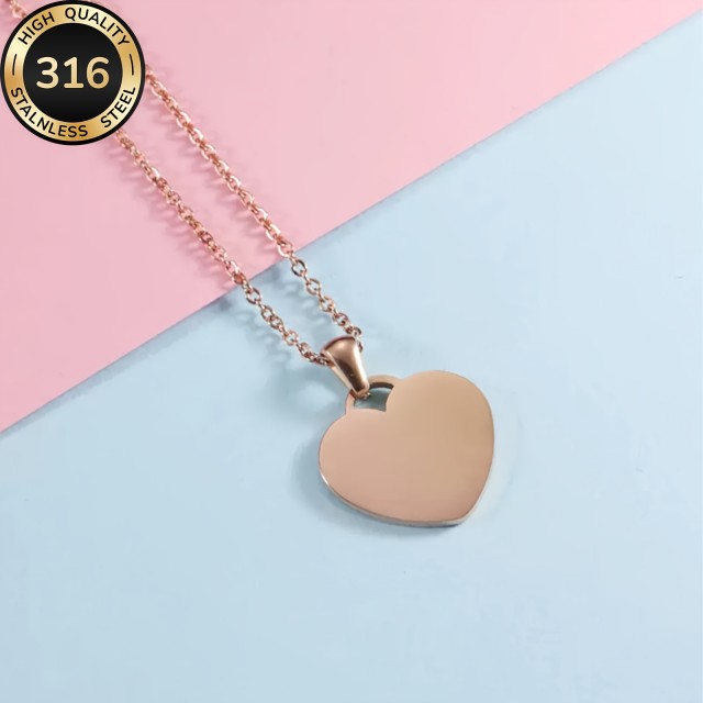 Personalizirana ogrlica z obeskom srca in gravuro po želji 