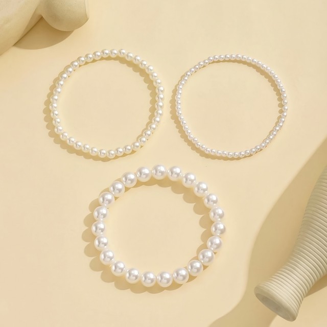 Komplet 3 kosov zapestnic za nogo s perlicami