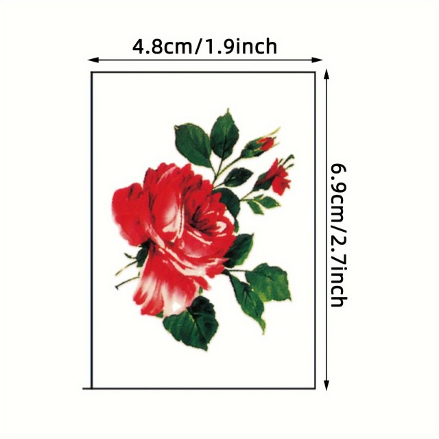 Komplet 72 3D barvitih metuljev in cvetličnih začasnih tetovažnih nalepk