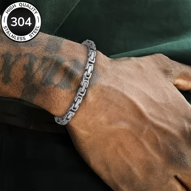 Moška zapestnica – industrijski verižni stil