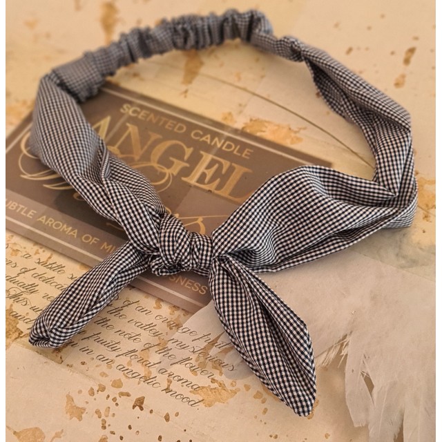 Trak za lase s karirastim vzorcem in pentljico, več barv