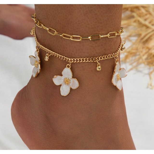 Dvodelna zapestnica z večjimi rožicami