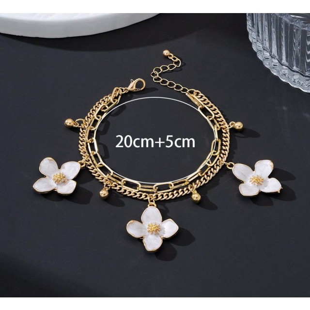 Dvodelna zapestnica z večjimi rožicami