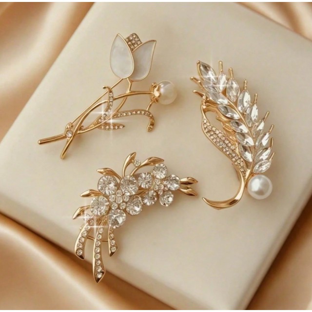 Komplet 3 elegantnih brošk 