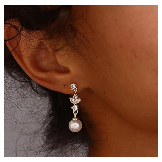 Elegantni viseči uhani s perlico 