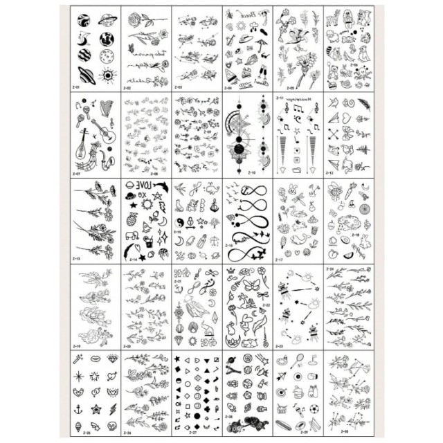 Komplet 30 tatujev v črni barvi Z01