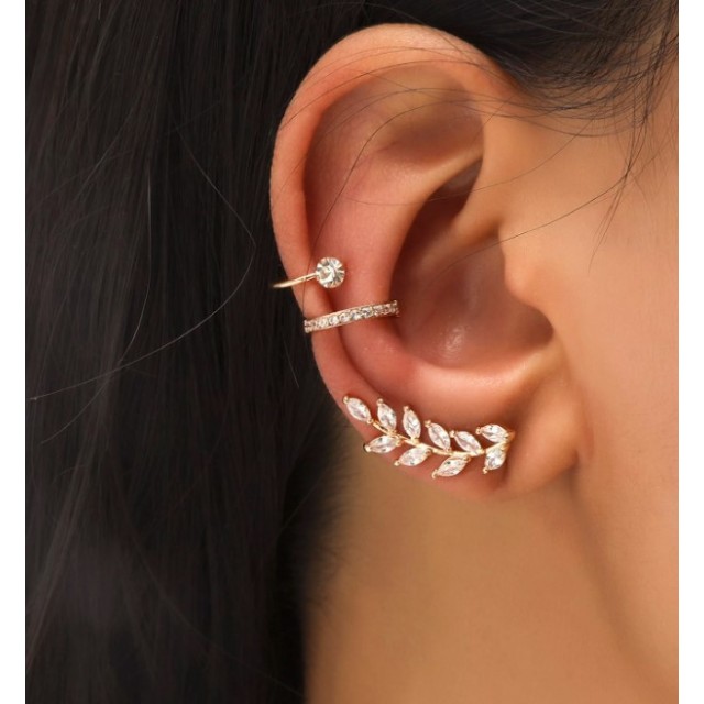 3 delni set uhanov v rose barvi - luknjice niso potrebne