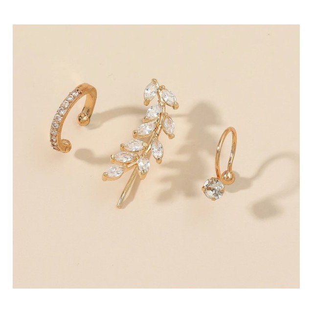 3 delni set uhanov v rose barvi - luknjice niso potrebne