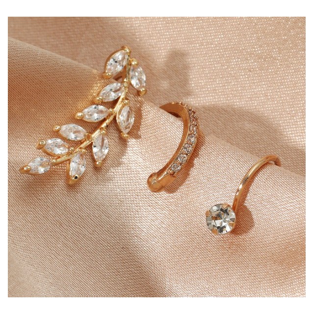 3 delni set uhanov v rose barvi - luknjice niso potrebne