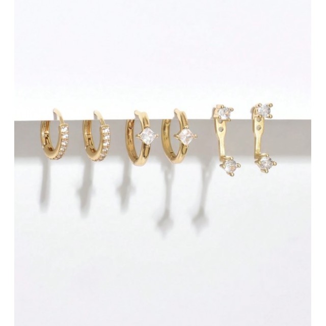 3 delni set uhanov zlate barve 