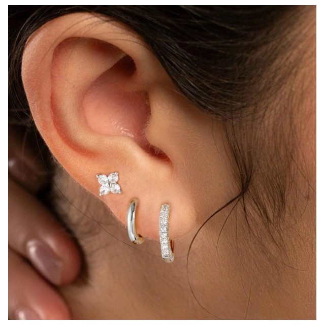 Komplet 3 parov uhanov s cirkoni 