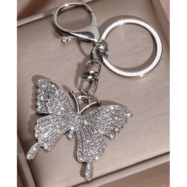 Bleščeč obesek za ključe z metuljem 