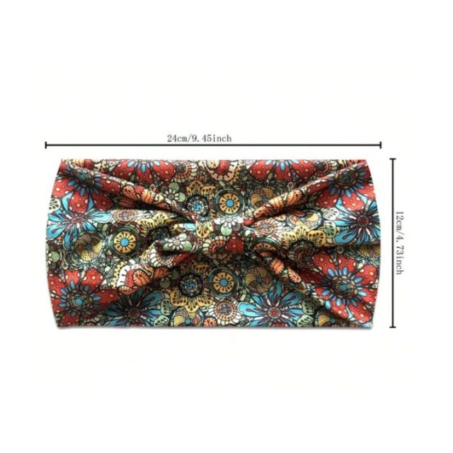 Širok naglavni trak s cvetlicami