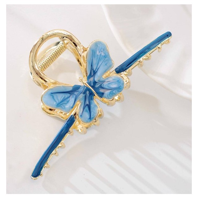 Sponka za lase z modrim metuljem