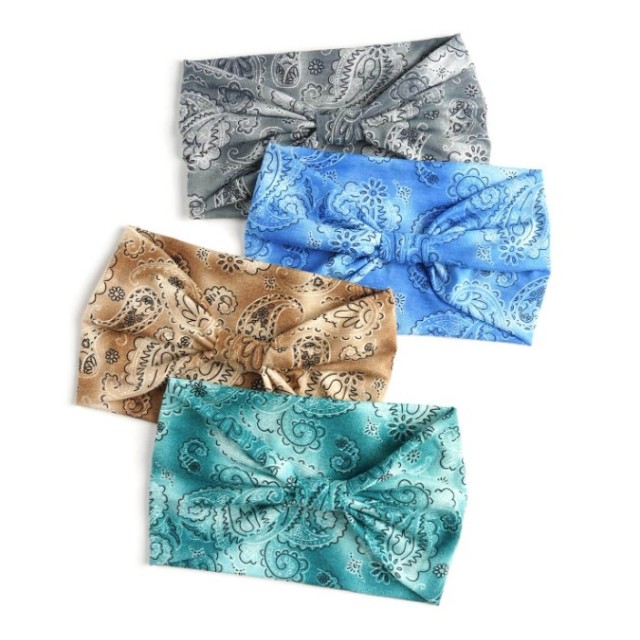Elastičen trak za lase – paisley vzorec turban stil