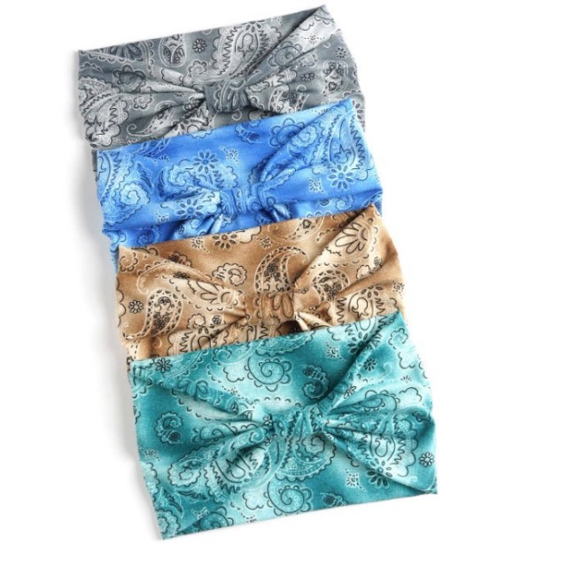 Elastičen trak za lase – paisley vzorec turban stil