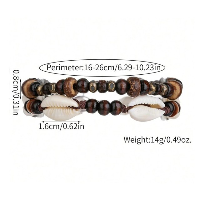 Komplet 2 moških zapestnic za nogo
