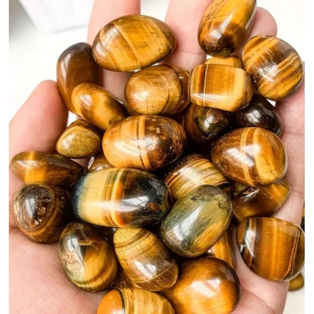 100% naravni brušen poliran kristal TIGROVO OKO 100g