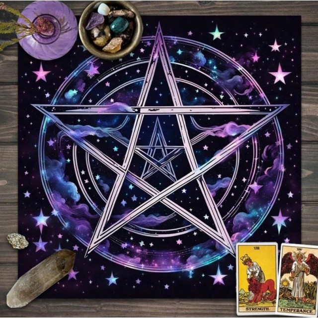 Tarot podlaga - oltarna podloga s pentagramom – spiritualni motiv