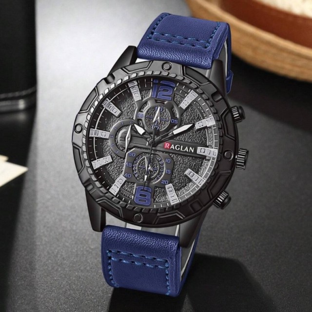 Moška robustna ura – temno modra eleganca s športnim pridihom