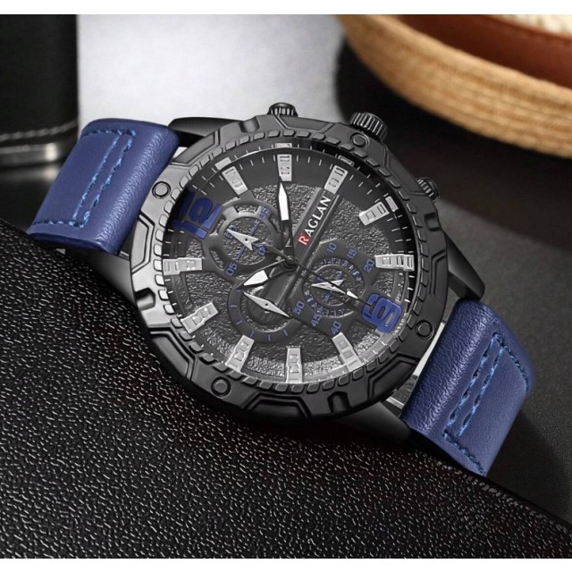 Moška robustna ura – temno modra eleganca s športnim pridihom