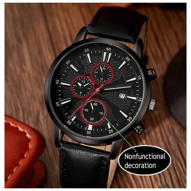 Moška elegantna ura – črna klasika s športnim pridihom