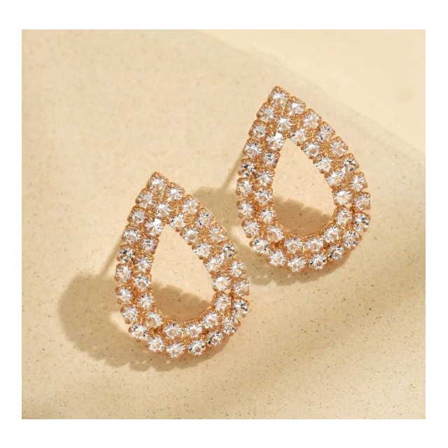 Elegantni uhani v obliki kapljice z bleščicami