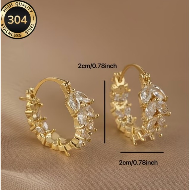 Elegantni okrogli uhani s klasjem pšenice