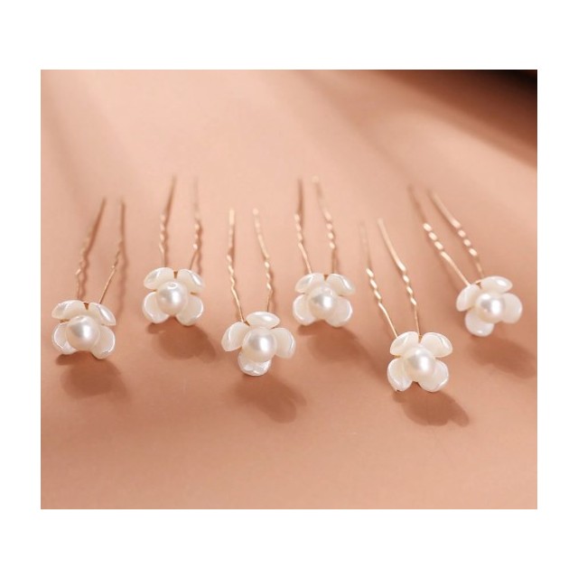 Komplet 6 lasnih sponkic z rožicami