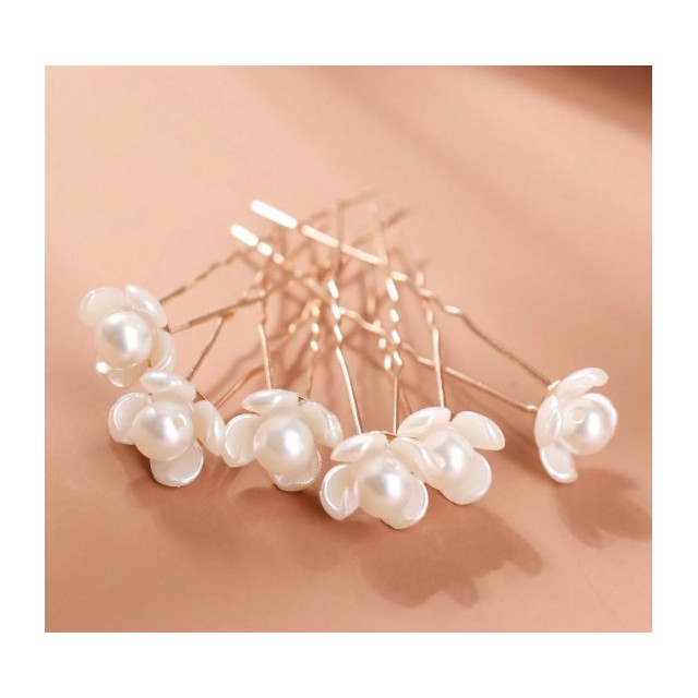 Komplet 6 lasnih sponkic z rožicami