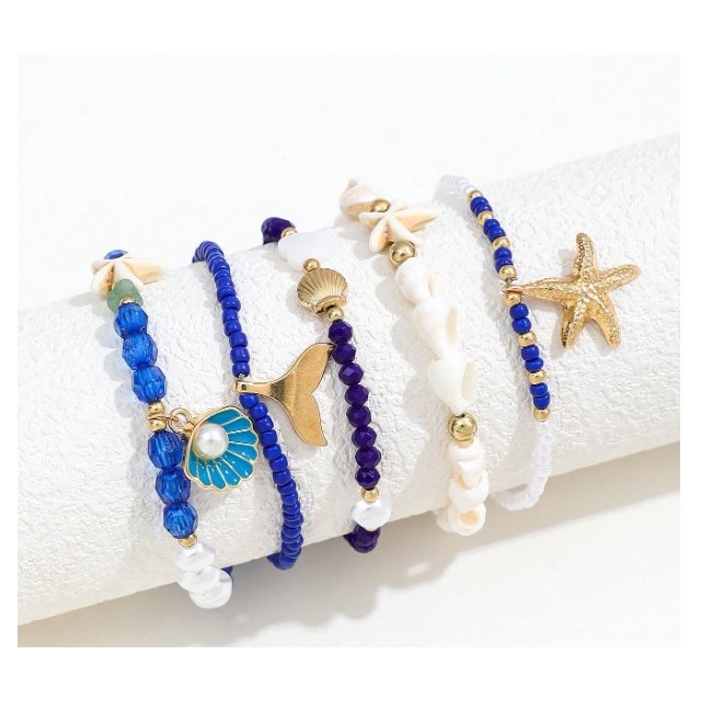 5 delni boho poletni set zapestnic