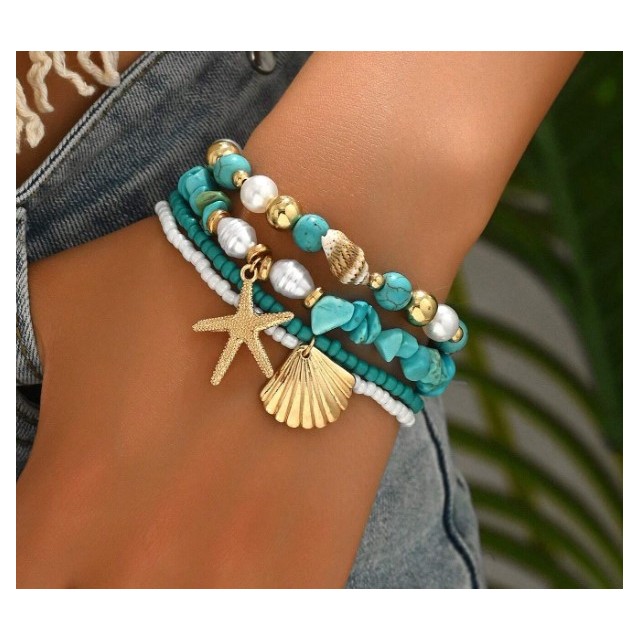 Komplet 3 poletnih modrih zapestnic 