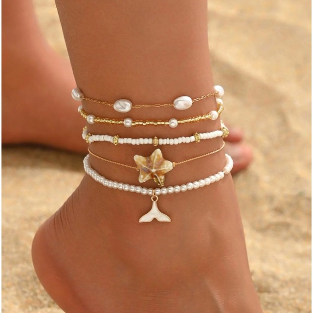 Komplet petih zapestnic za nogo 