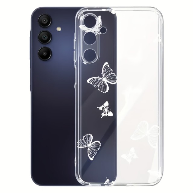 Gumijasti ovitek za mobilni telefon z metulji (Samsung Galaxy A35)