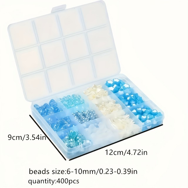 Komplet za izdelovanje nakita v modri barvi 400 kosov 