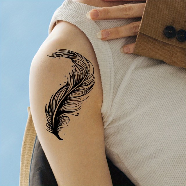 Komplet 30 začasnih tetovažnih nalepk v črni barvi 