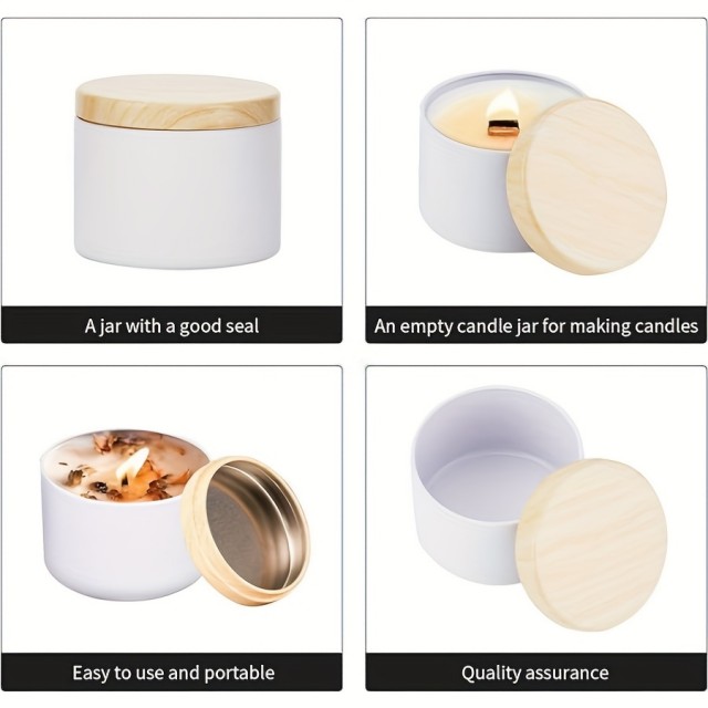 Kovinska posoda z lesenim pokrovom črna ali bela 118ml