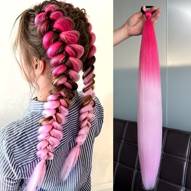 Rožnato ombre lasni podaljšek – 65 cm