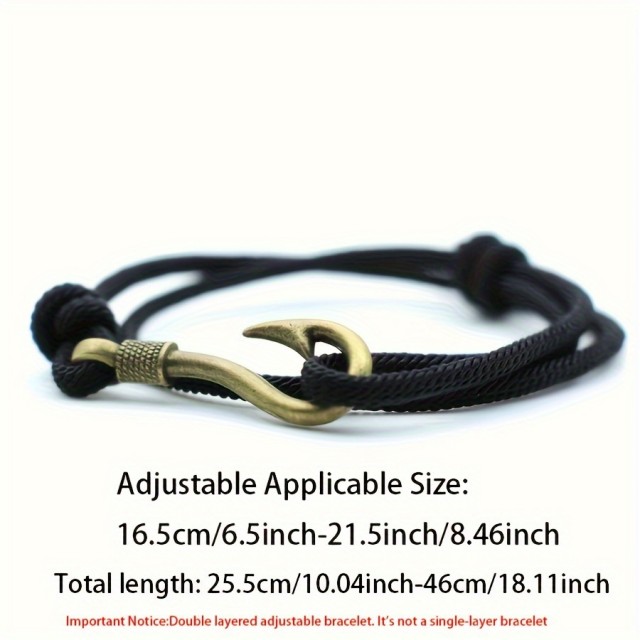 Trendovska moška zapestnica s trnkom za ribe