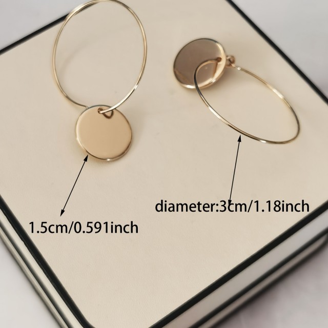 Personalizirani viseči okrogli uhani z gravuro po želji